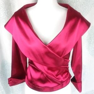 J.B.S. Satin Look V-Neck Bolero Size Small